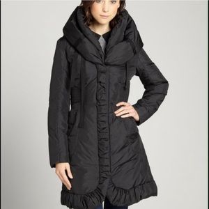 🐇 - Like new- Tahari - Black Elissa Walking Coat w/ detachable collar and hood